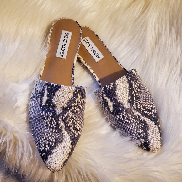 steve madden mules snakeskin
